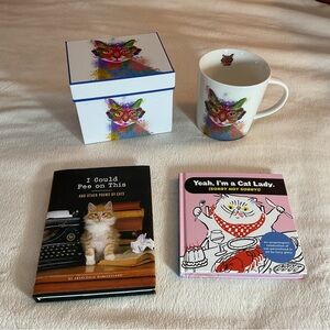Colorful Cat Art Ceramic Mug and Gift Box Set - Multicolor